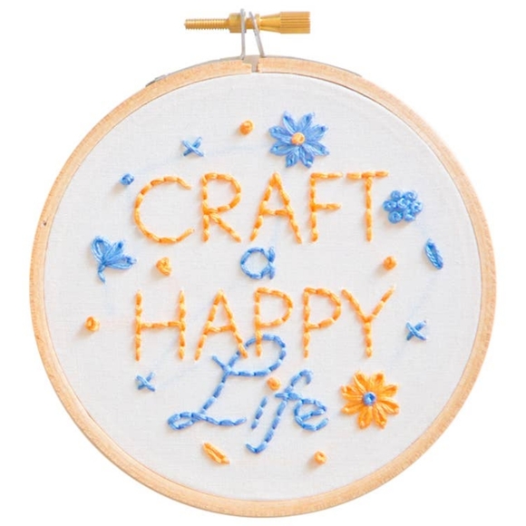 "Craft a Happy Life" Embroidery Kit - Picture 1 of 2